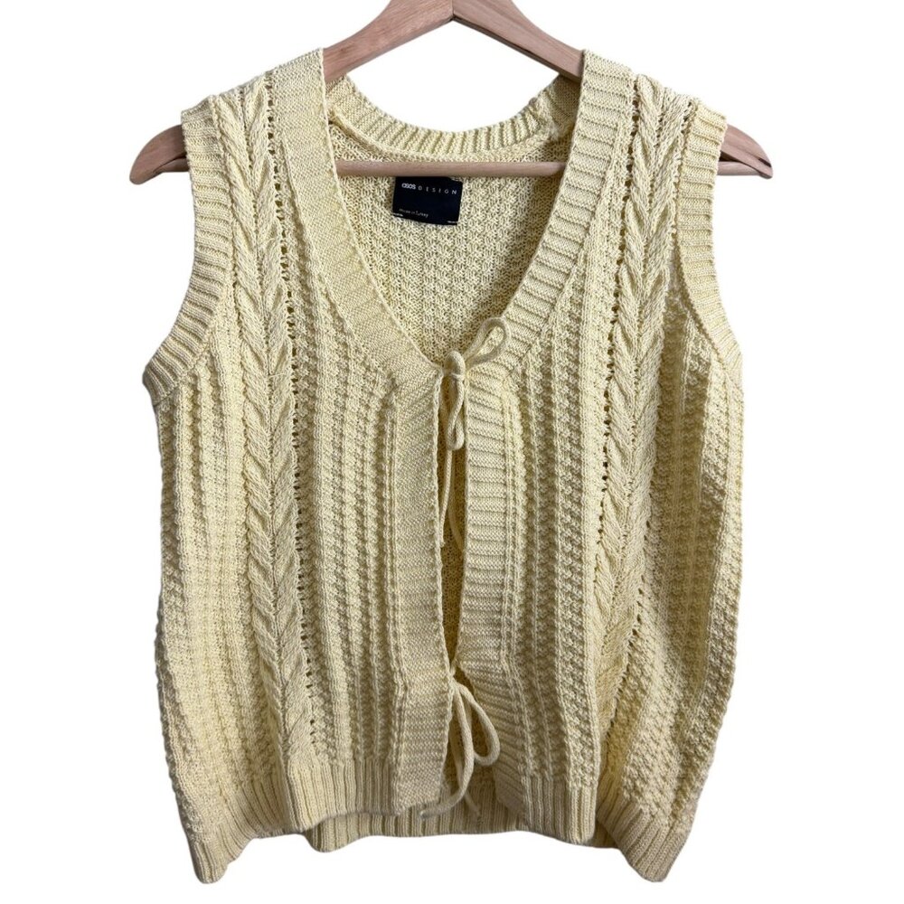 Asos Cottagecore Coquette Sweater Vest Butter Yellow Dainty Euro Summer Small